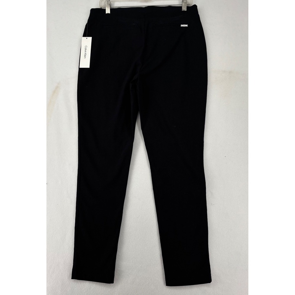 Calvin Klein Pull On Trousers Womens 12 Black NEW Stretch Knit Pants S32P7839